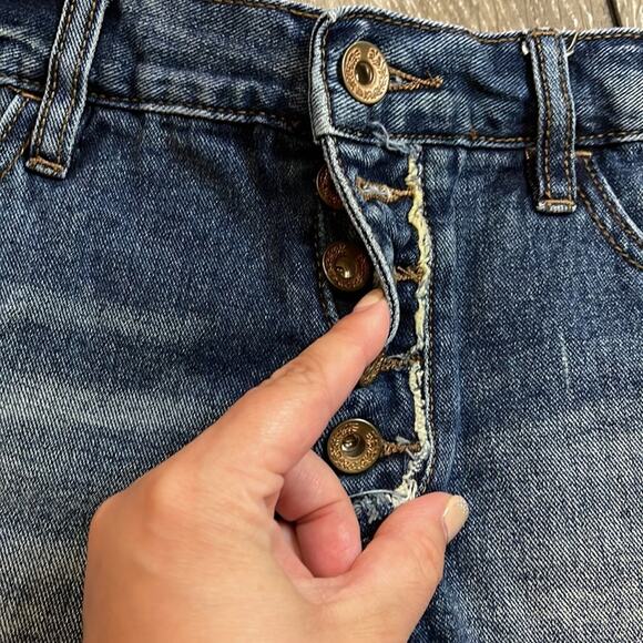 Free People Cutoff Button Fly Blue Jean Shorts Women's Size 26 - Picture 3 of 4